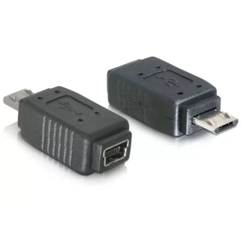 Adapteris USB micro-B (vyriškas) į mini USB 5 kontaktų (moteriškas) DeLOCK 65063