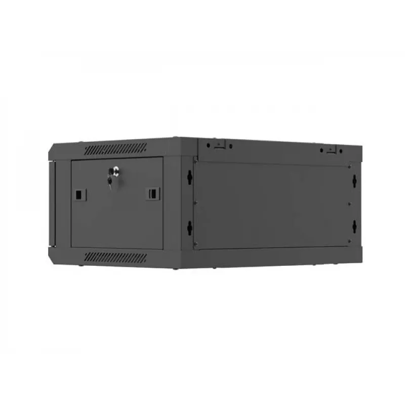Sieninis 19 colių stovo korpusas LANBERG 4U 600x450 mm juodas su metalinėmis durelėmis