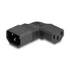 DeLOCK maitinimo adapteris IEC 60320 C14 į C13 90° kairėn dešinėn 10 A juodas