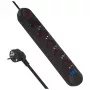 Maitinimo blokas MACLEAN MCE395 B – 5 kištukiniai lizdai, 3×USB, 110–240V AC, 2.1A USB, 2500W, 1,5 m laidas, juodas