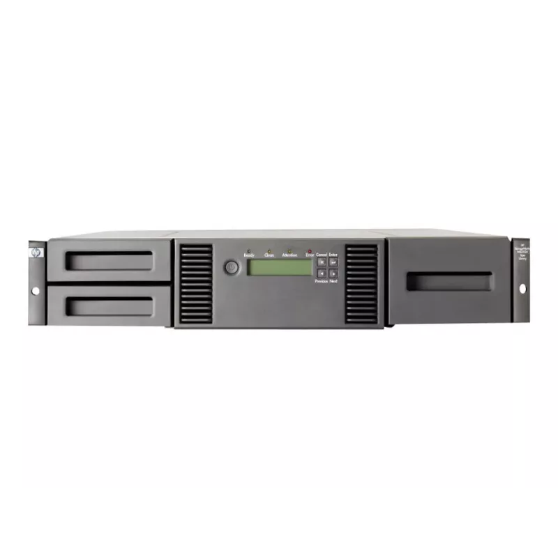 Hewlett Packard Enterprise HPE StorageWorks MSL2024 – Juostų biblioteka – LTO Ultrium – maksimalus įrenginių skaičius: 2 – Stelažinė – montuojama į stelažą – 2U – brūkšninių kodų skaitytuvas – skirta ProLiant DL120