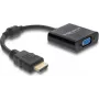 DELOCK HDMI (vyriškas) į VGA (moterišką) adapterio laidas, juodas