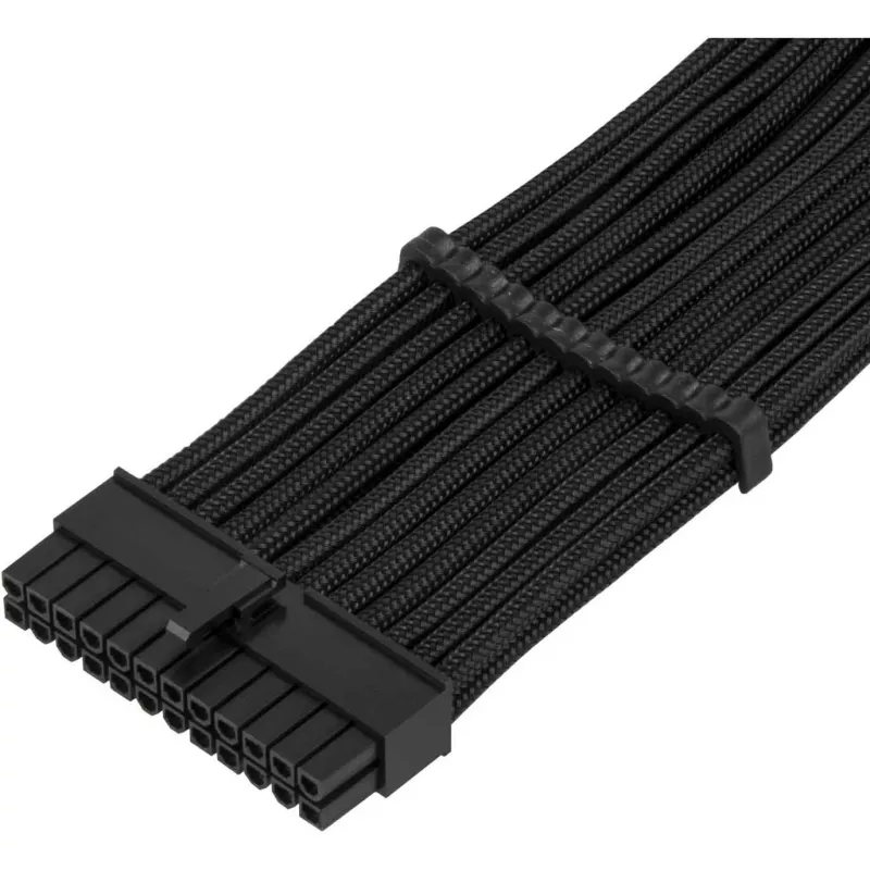 SilverStone PP07E - Maitinimo ilginimo kabelis - ATX, 24 kontaktų (moteriškas) į ATX, 24 kontaktų (vyriškas) - 30 cm - Juodas