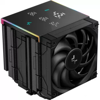 Oro aušintuvas DeepCool AK620 Digital PRO — 120 mm ventiliatorius, 1750 RPM, 25 dB, 12 V, tinka LGA1700/AM5, juodas