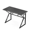 Žaidimų stalas huzaro Hero 1.6 juodas – MDF/anglies stalviršis 1200×600×750 mm, metalinis rėmas