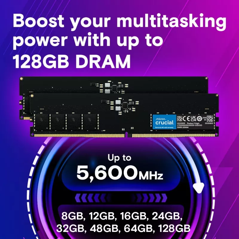 Crucial CT32G56C46U5T 32GB DDR5 5600MHz CL46 atminties modulis (DIMM, OEM)