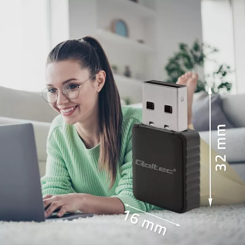 Belaidis USB adapteris QOLTEC 56988 Dviguba juosta 1300Mbps USB 3.0
