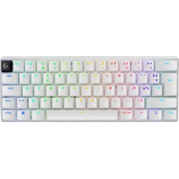 Logitech G PRO X 60 klaviatūra žaidimams USB + RF belaidis + Bluetooth AZERTY prancūziška balta (920-011925)