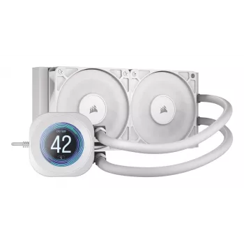 Vandens aušinimo sistema Corsair Nautilus 240 RS LCD 12 cm balta