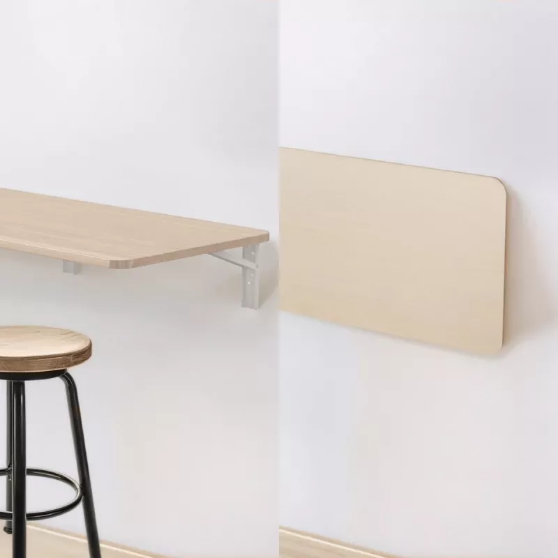 Sieninė sulankstoma lentyna MACLEAN MC-128 WD 100×40 cm medžio apdaila