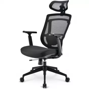 Biuro kėdė Sharkoon OfficePal C20, paminkštinta sėdynė, tinklinis atlošas, juoda