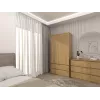 Topeshop SZAFA MALWA ART bedroom wardrobe/closet 5 shelves 2 durelės(s) ąžuolas