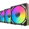ALPENFÖHN Wing Boost 4 120mm ARGB PWM korpuso ventiliatoriai – 3 vnt. komplektas, juodi