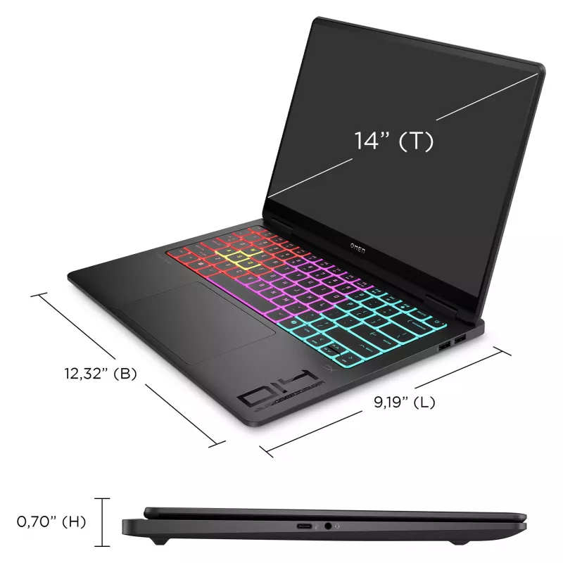 HP OMEN Transcend 14-fb1097ng nešiojamas kompiuteris žaidimams 35,6 cm (14 inch)