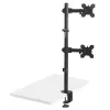 Maclean MC-967 Dvigubas vertikalus monitoriaus laikiklis ant stalo, VESA 100x100, 13-27 colių, 2x 9 kg, milteliniu dažais dengtas, pasukamas ir reguliuojamas
