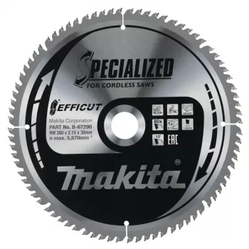 T.C.T. pjūklo diskas 260x2,15x30mm 10° T80 EFFICUT