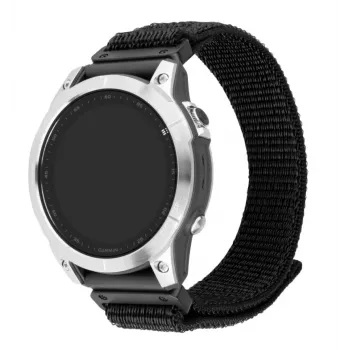 Pakeitimas 26 mm QuickFit nailono laikrodžio dirželis FIXED, skirtas Garmin, juodas