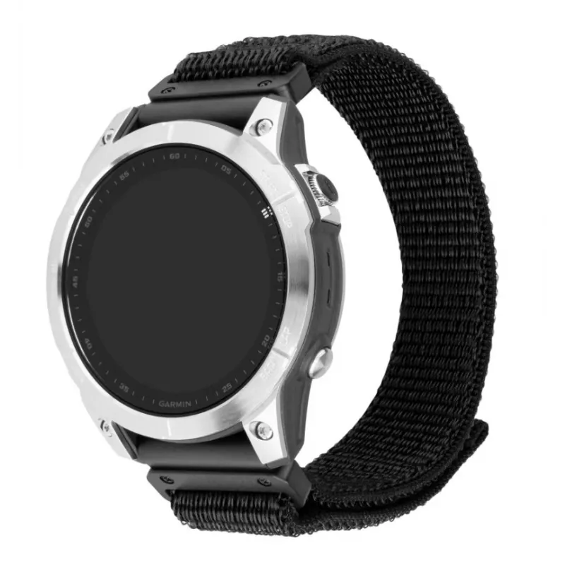 Pakeitimas 26 mm QuickFit nailono laikrodžio dirželis FIXED, skirtas Garmin, juodas