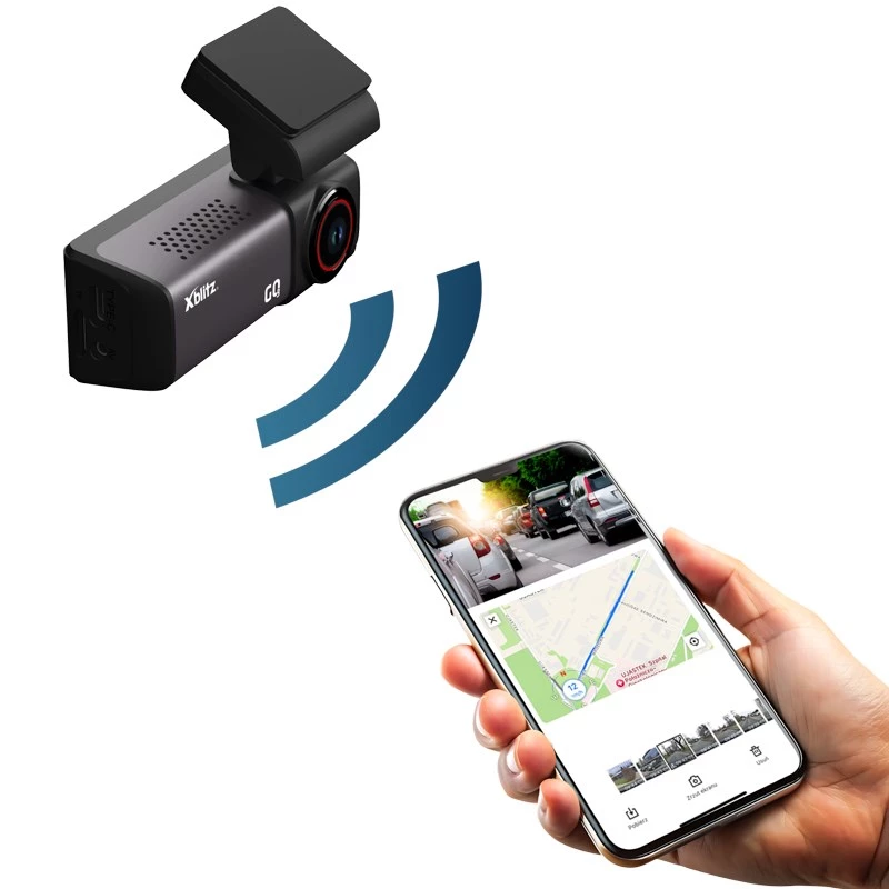 Automobilinis vaizdo registratorius Xblitz GO3 Full HD 2K (2560x1440) 140° IMX335, 60 kadrų/s, GPS, 2 colių ekranas, parkavimo režimas, MicroSD iki 128 GB