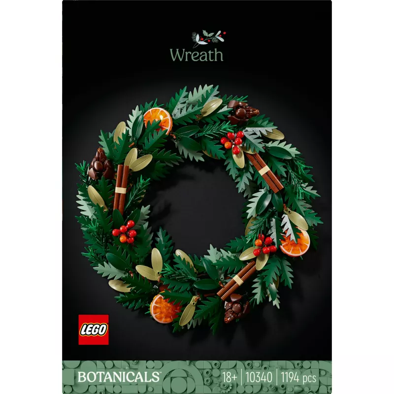 Konstruktorius LEGO 10340 Icons Kalėdinis vainikas