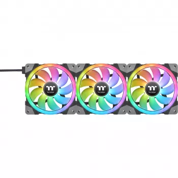 Thermaltake SWAFAN EX12 ARGB 120mm atvirkštinės mentės 3 vienetų rinkinys - juoda