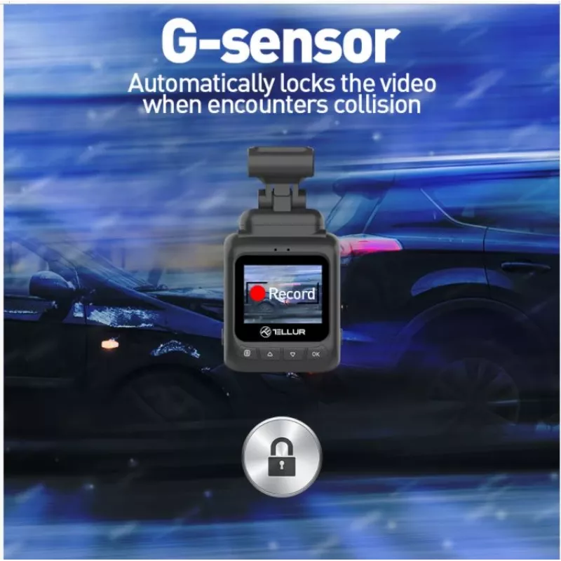 Vaizdo registratorius Tellur Dash Patrol DC1 FullHD 1080P juodas