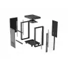 Tinklinis spintos stovas LANBERG 19 colių 24U 600x800 mm juodas su stiklo durelėmis ir LCD išpjova (Flat Pack) v2