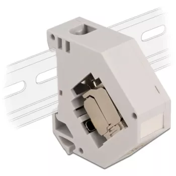 Delock modulinis adapteris – tvirtinimui ant DIN bėgio – CAT 6a – STP – pilkas – 1 jungtis (86014)
