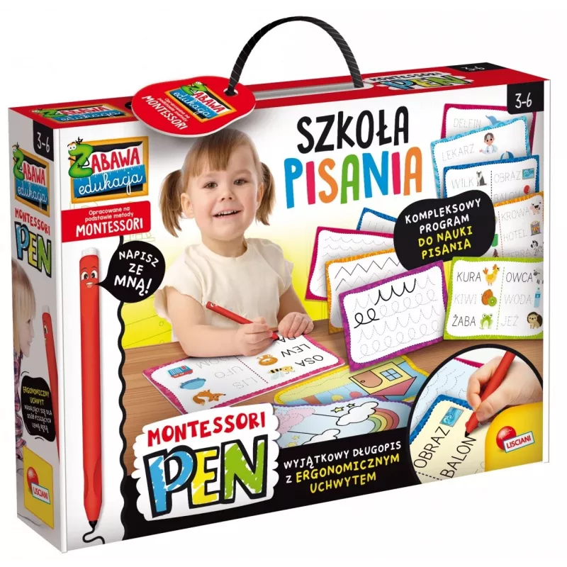 Mokomasis rinkinys Montessori Rašymo mokykla su 18 planšetėmis