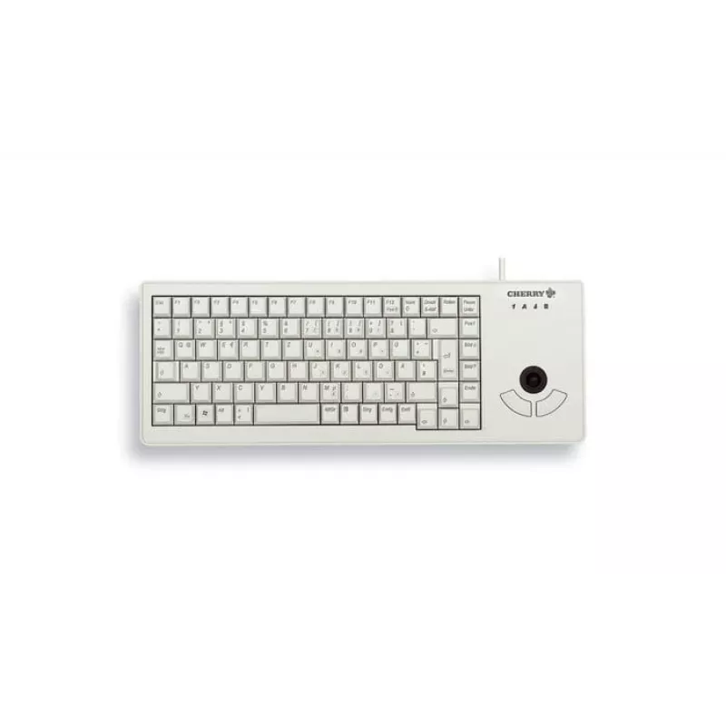 CHERRY XS Trackball klaviatūra su valdymo rutuliu, universali USB, QWERTZ vokiškas išdėstymas, pilka