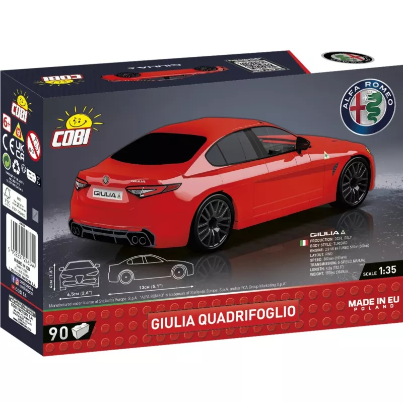 Konstruktorius COBI Alfa Romeo Giulia Quadrifoglio 90 detalių, nuo 6 metų