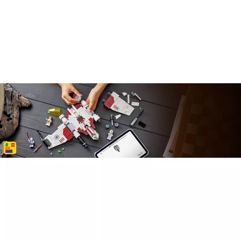 LEGO Star Wars V-19 Torrent naikintuvas 75432 konstruktorius – 567 dalių, 3 minifigūrėlės, demonstravimo ir žaidimo modelis