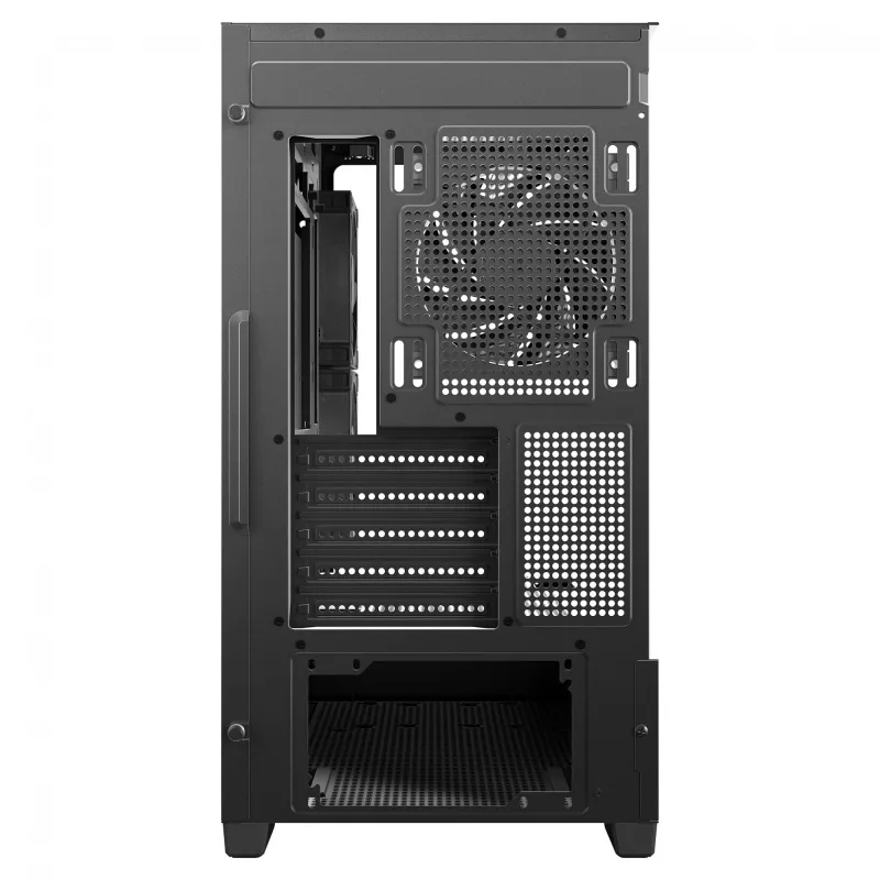 PC korpusas Midi Tower DeepCool CG380 3F – juodas, 235×437×451 mm, su 2x120 mm šoniniais ir 1x120 mm galiniu ventiliatoriumi, maitinimo šaltinis apačioje, 2,5 colio/3,5 colio kietieji diskai