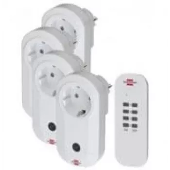 Brennenstuhl Comfort-Line RC CE1 4001 belaidžių lizdų komplektas, 4 lizdai ir pultelis, baltas