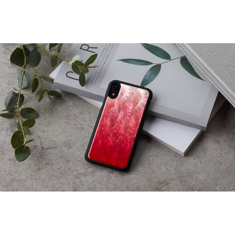 Dėklas iKins iPhone XR — dviejų spalvų rožinio ežero ir juodos apsauginis dėklas