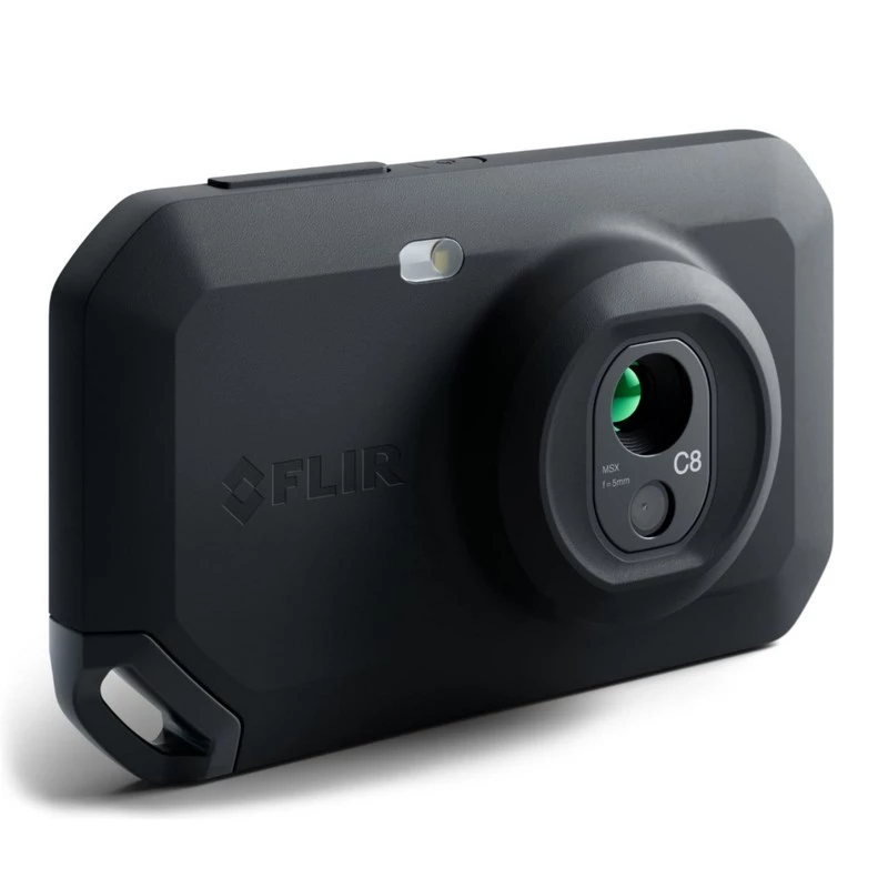 Termovizijos kamera FLIR C8, 320×240 pikselių šiluminis jutiklis, 3,5 colio LCD jutiklinis ekranas, -20–450 °C, IP54, USB-C, 5 MP matomo vaizdo kamera