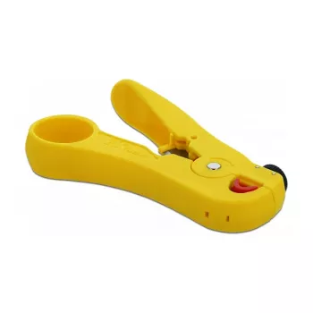 Kabelių nuėmiklis DELOCK 86478 – nuėmimo diapazonas 3,5–9 mm, ilgis 111 mm, geltonas