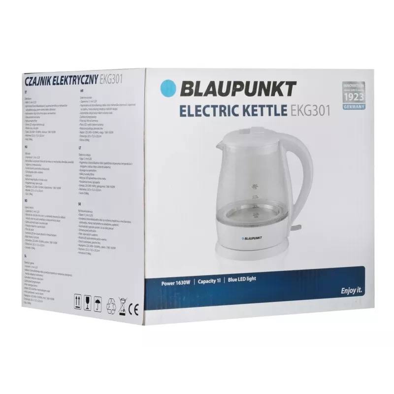 Elektrinis virdulys BLAUPUNKT 1 L 1630 W Baltas