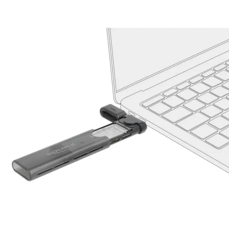 DeLOCK 42635 Juodas M.2 SSD korpusas (USB-C, NVMe/SATA, iki 10 Gbit/s)
