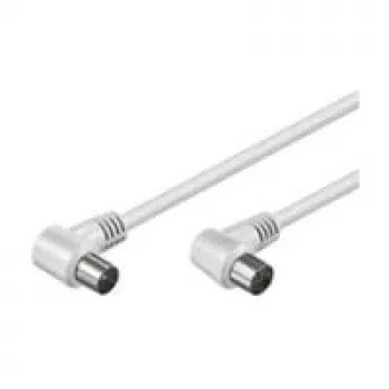 Wentronic Goobay anteninis kampinis jungiamasis laidas, baltas, 5 m - IEC/Coax kištukas 90° IEC/Koax lizdas 90° (11522)