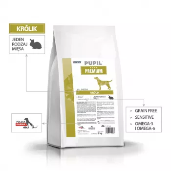 PUPIL Premium All Breeds Rabbit - sausas šunų maistas - 8 kg
