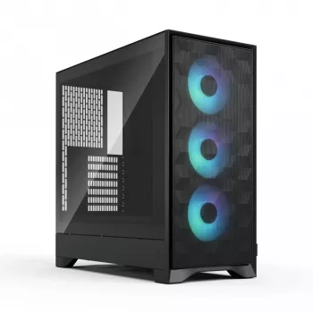 PC korpusas Fractal Design Pop 2 Air Black TG RGB Midi bokštas — ATX/Micro‑ATX/Mini‑ITX, 3x120mm priekyje, 1x120mm gale, 2,5 colio+3,5 colio lizdai