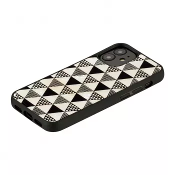 Apsauginis dėklas iKins Apple iPhone 12 mini, piramidės tekstūra, juodas