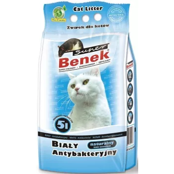 Super Benek Certech White Antibacterial 5 L – molio kraikas katėms, greitai sugeriantis, bekvapis