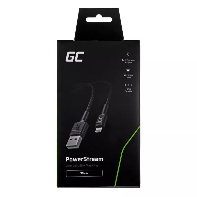 Green Cell KABGC24 Lightning laidas 0,3 m Juoda