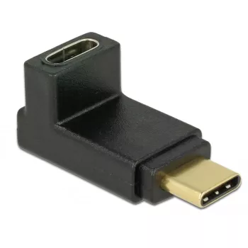 USB-C lizdo adapteris DeLOCK 65914 (vyriškas į moterišką, 90° kampas, juodas)