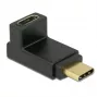 USB-C lizdo adapteris DeLOCK 65914 (vyriškas į moterišką, 90° kampas, juodas)