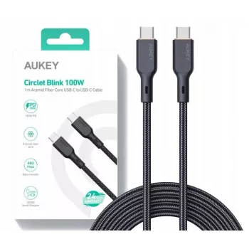 AUKEY CB-KCC101 Nyloninis laidas USB C – USB C 1 m