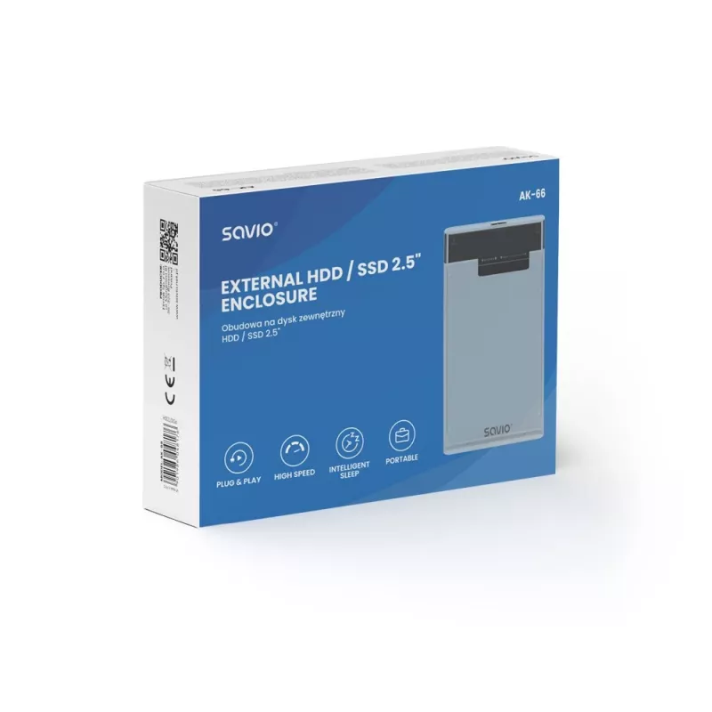 Išorinis HDD/SSD dėklas Savio AK-66