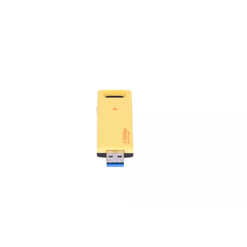 USB belaidis adapteris Extralink U1200AC AC1200 dviejų juostų, geltonas plastikas